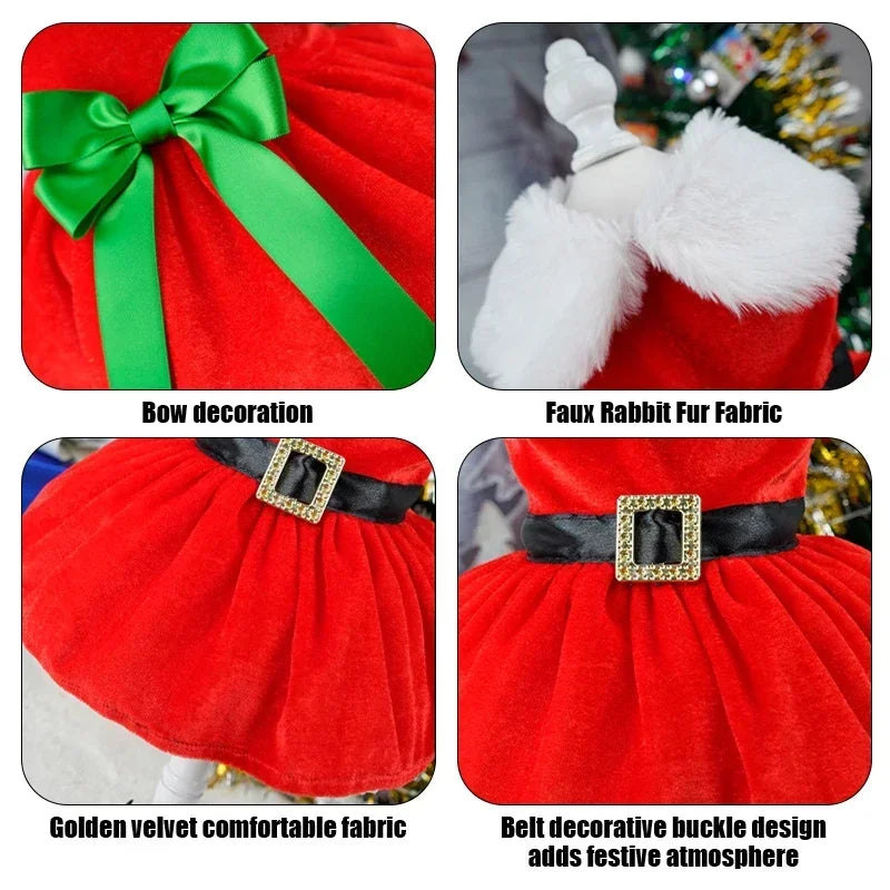 Dog Christmas Coat;Dog  Xmas Dress Red ; Dog Costume;