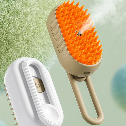 3-in-1Pet Hair Brush;  Electric Pet Cleaning Brush; Steam Spray Brush; Massage Hair Removal brush;