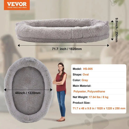Extra Large Dog Bed 72x48x10in; Washable Velvet Bean Bed;