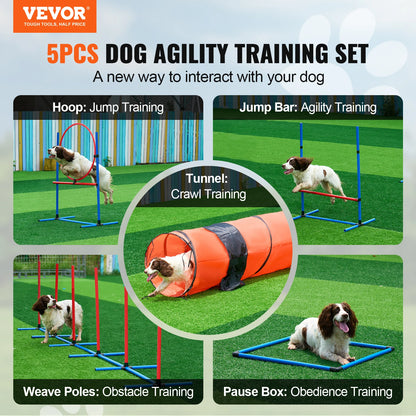 Dog Agility Training Equipment 5PCS Set Upgrade;