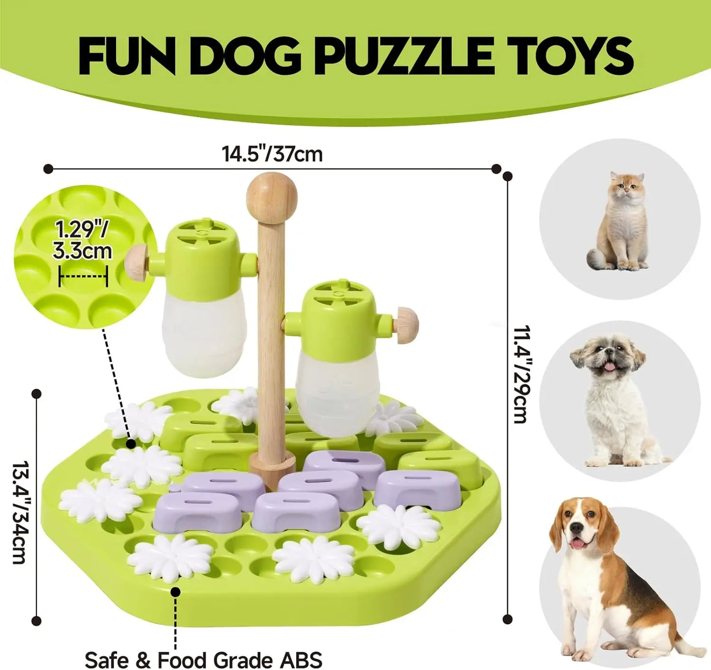 4 Dog Puzzle Toy Enrichment Toys; IQ Training;