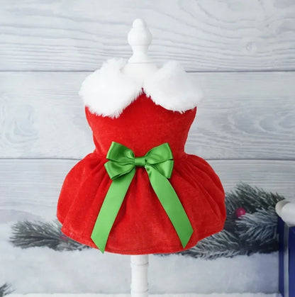 Dog Christmas Coat;Dog  Xmas Dress Red ; Dog Costume;