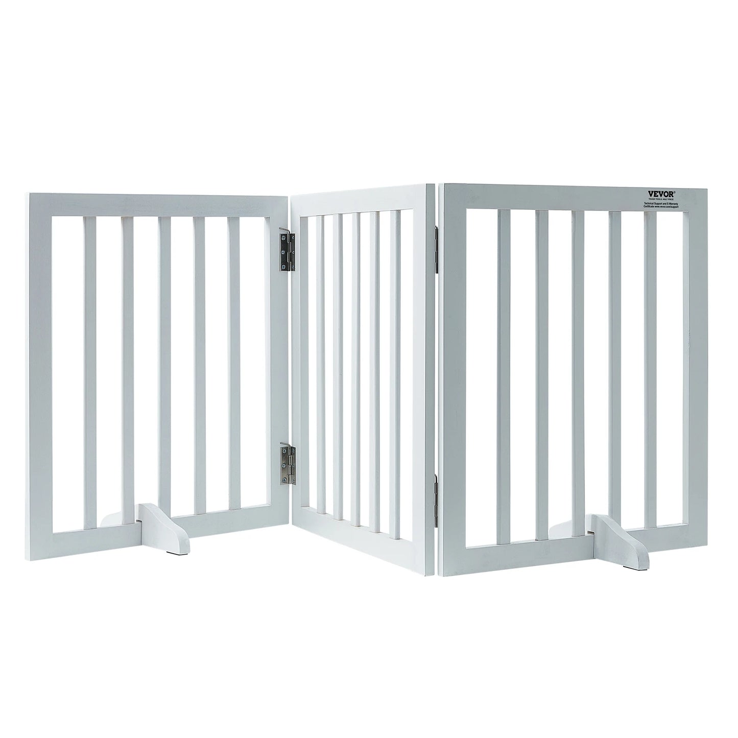 Freestanding Wood Pet Gate; 3 Panels Foldable ;Adjustable