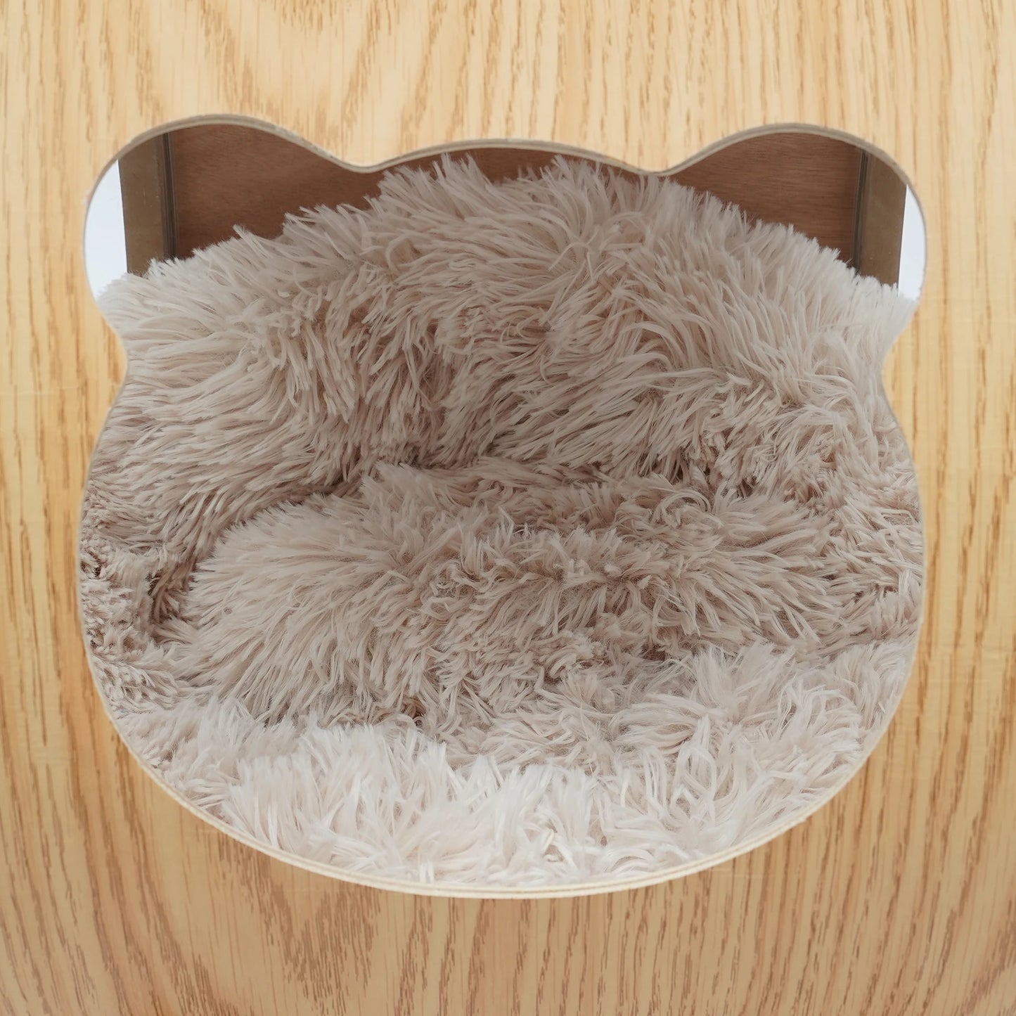 Cat Wooden Modern Pet Bed House & Cushion;
