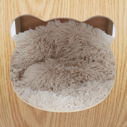 Cat Wooden Modern Pet Bed House & Cushion;