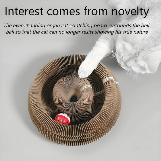 Cat Scratching Board w/ Bell – Corrugated Paper Toy,