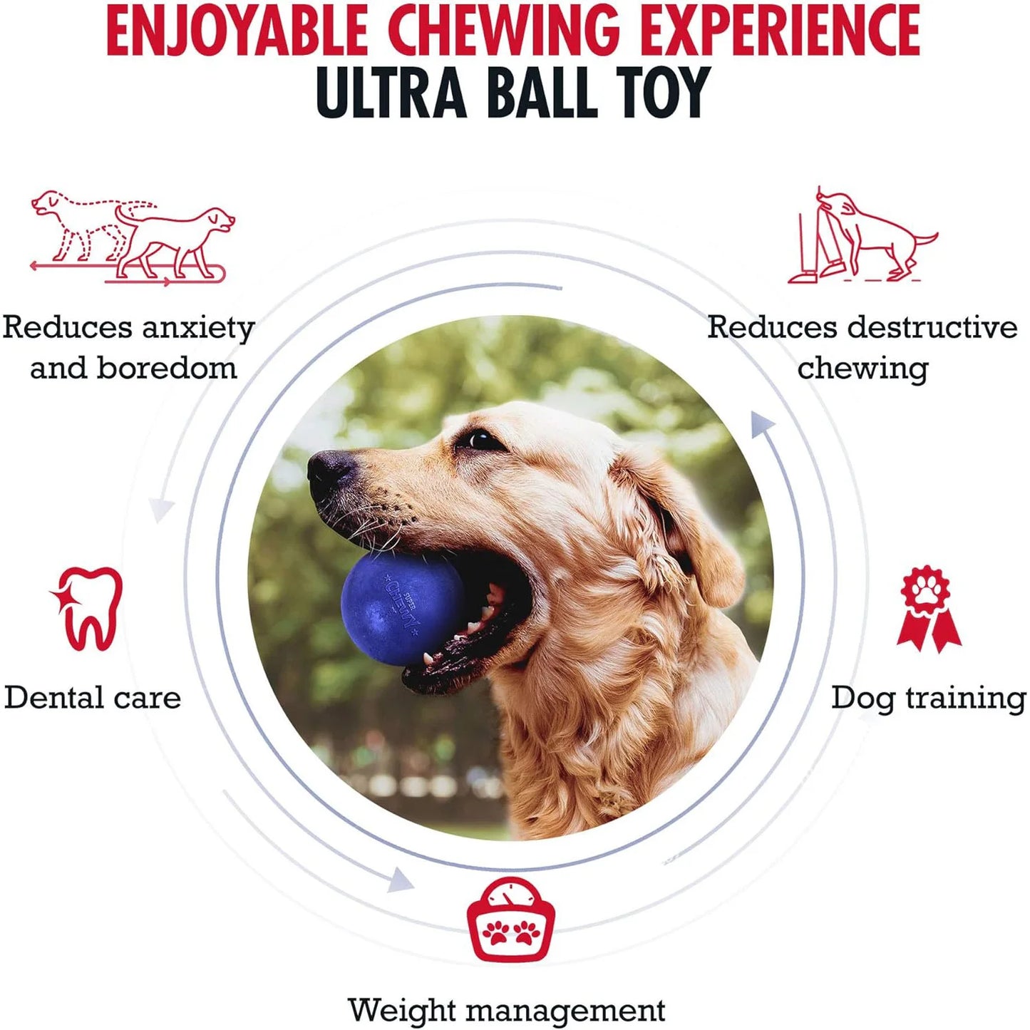 SuperChewy Tough Dog Ball;Strong Natural Rubber;