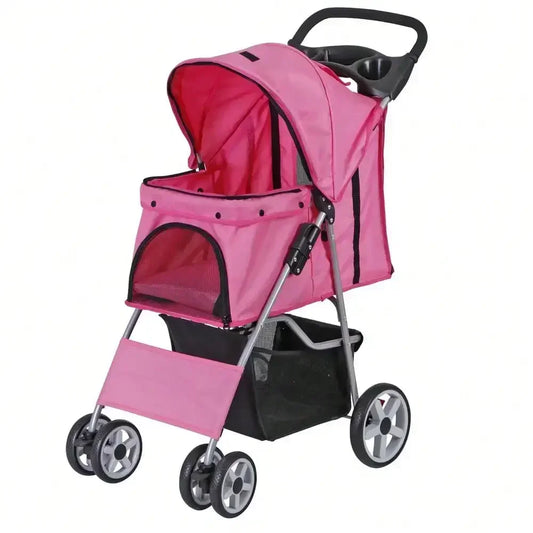 FoldableStrolling Cart;l Pet Stroller Cat /Dog ;