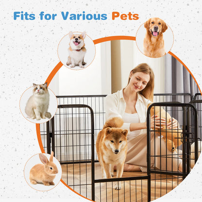 8 Panel Dog Playpen Indoor; Exercise Fence  Outdoor;