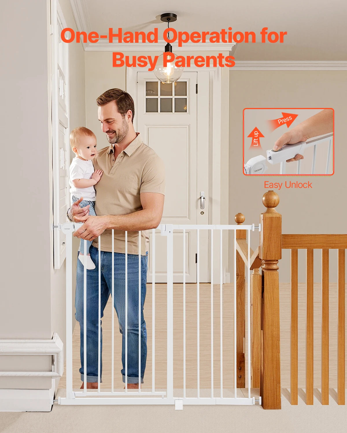 Dog Gate Walk Thru; Child Pet Security; Pressure Mount;
