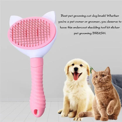 Pet Comb Cleaning Brush ;Supplies High Quality Self cleaning Brush; Professional Grooming brush for Dogs/Cats ;