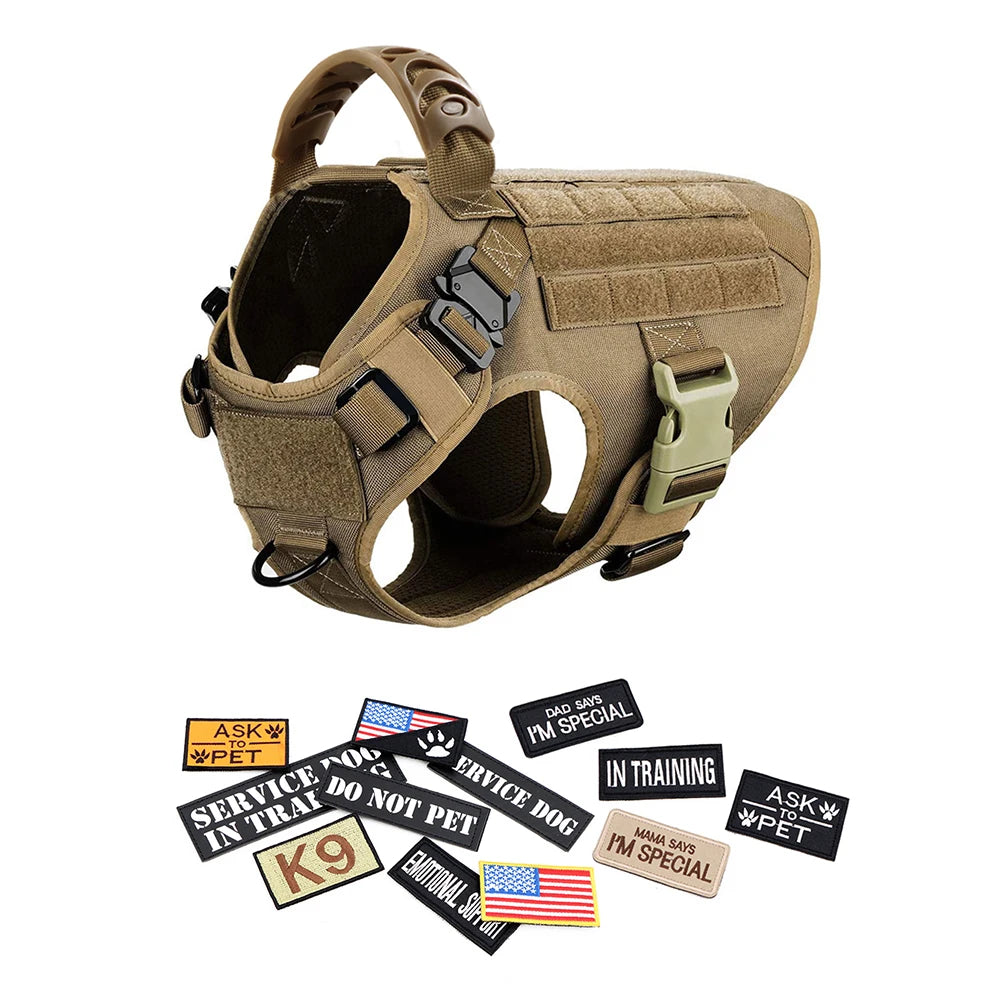 Military  Dog Harness , Collar ,Leash ; Bags Patches Set;