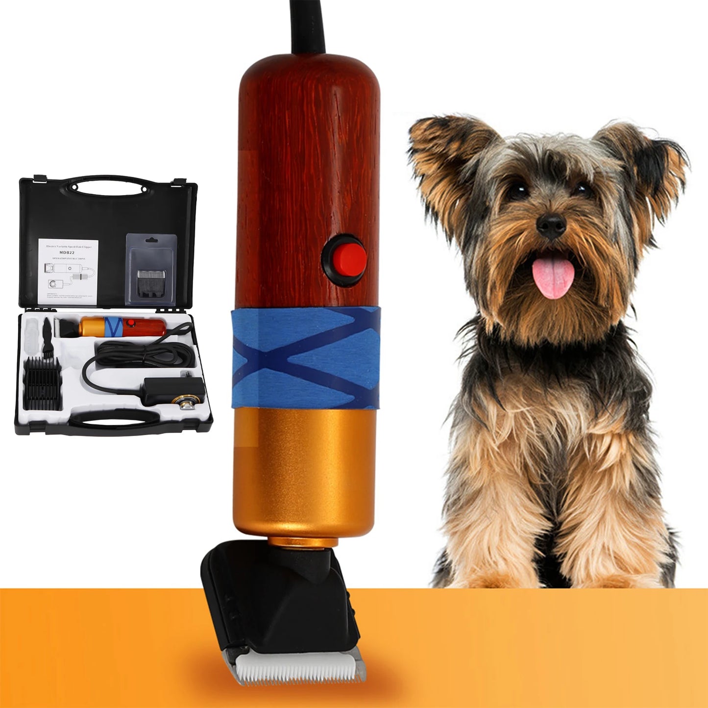 Corded Electric Pet clippers ; Speed Range for Shave Long-Haired Cats & Dogs; Nylon Steel Ceramics Blade;