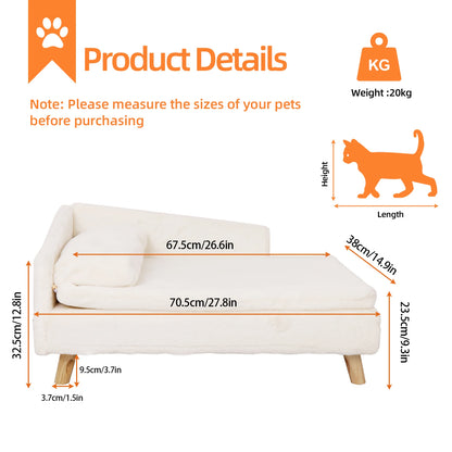 Elevated Pet Bed;Nordic Stool Bed w/ Pad; Waterproof Pet Sofa