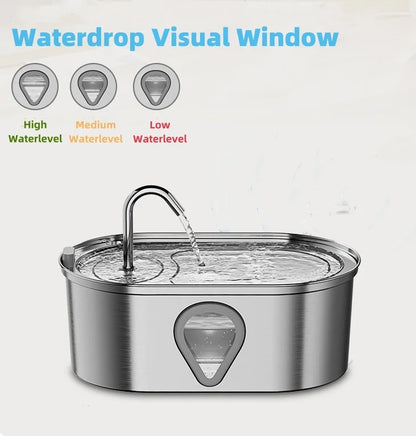 Auto large capacity pet water dispenser; stainless steel water fountain with LED Lighting;