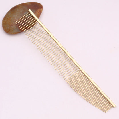 Copper Dog Grooming Combs; Pet Boundary Knot Massage Tools; Professional Salon  Hair Cleaning Crescent High/ Low Teeth
