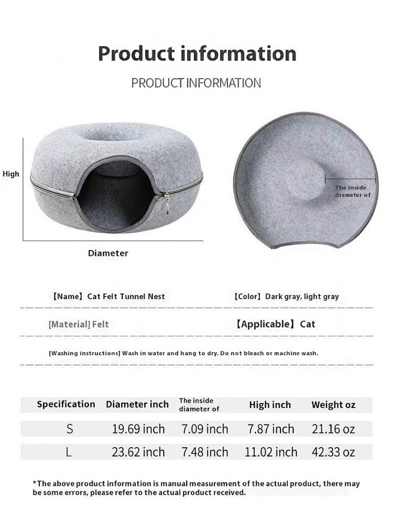 Round Comfortable Pet Bed With Tunnel Design For Relaxation