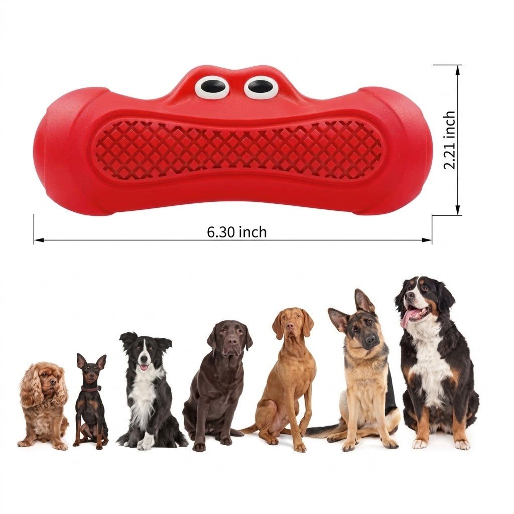 Rubber Rugby Pet Chew Toy For Durable Teeth Cleaning