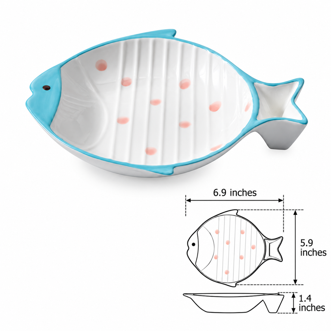 Fish-Shaped Ceramic Feeding Bowl With Stylish Design For Mealtimes
