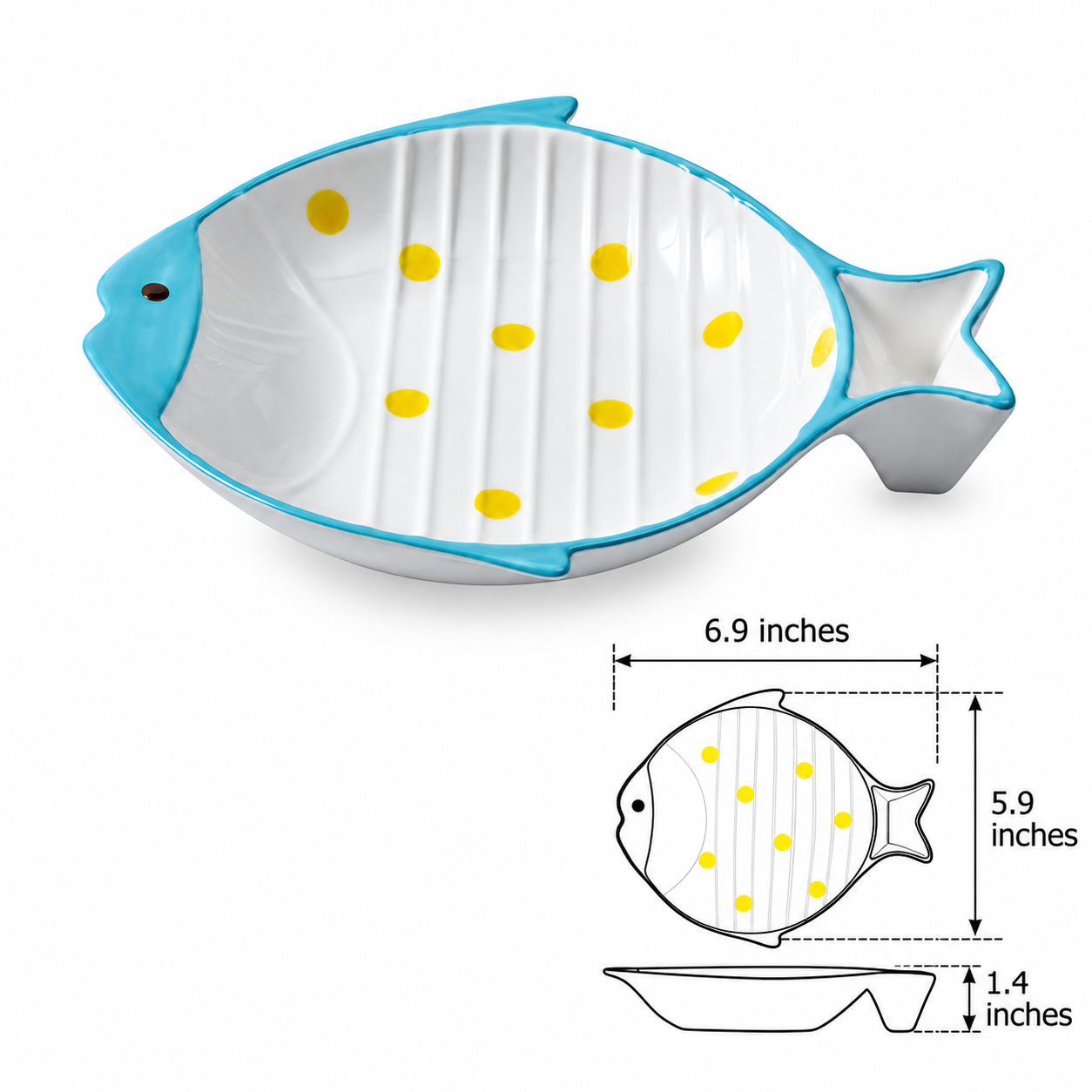 Fish-Shaped Ceramic Feeding Bowl With Stylish Design For Mealtimes